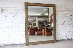 Large Greek Key Mirror in Gold Leaf and Black, circa 1940s
