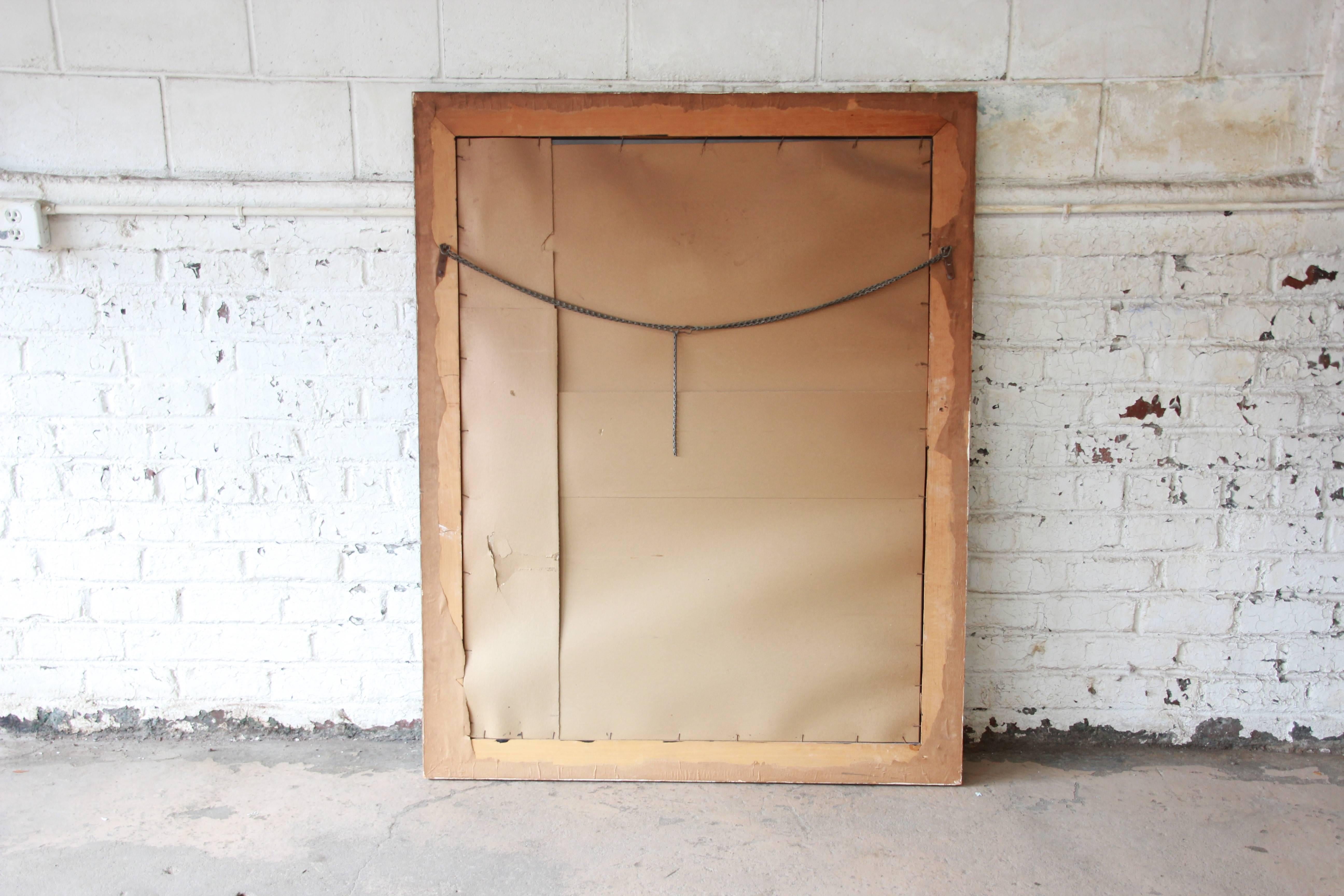 20th Century Large Greek Key Mirror in Gold Leaf and Black, circa 1940s