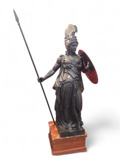 Large Greek Mid-20th Century Bronze Sculpture of Athena