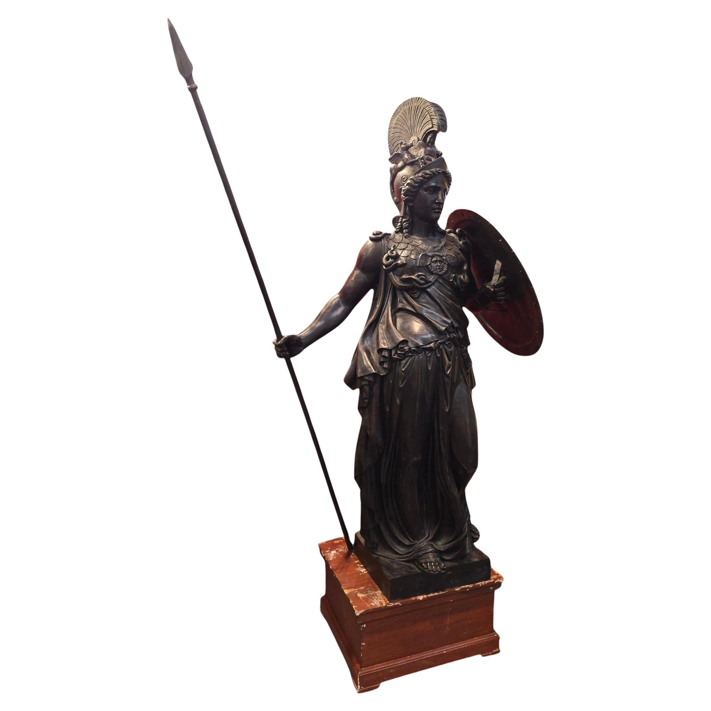Große griechische Bronzeskulptur der Athena aus der Mitte des 20.
