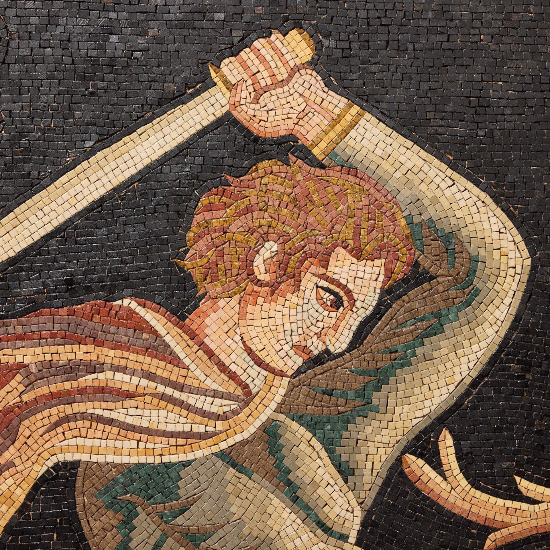 Große griechische Mosaikwandkunst, die die Hirschjagd darstellt (Klassisch-griechisch) im Angebot