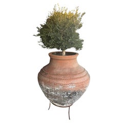 Grand pot à olives grec avec Stand en métal