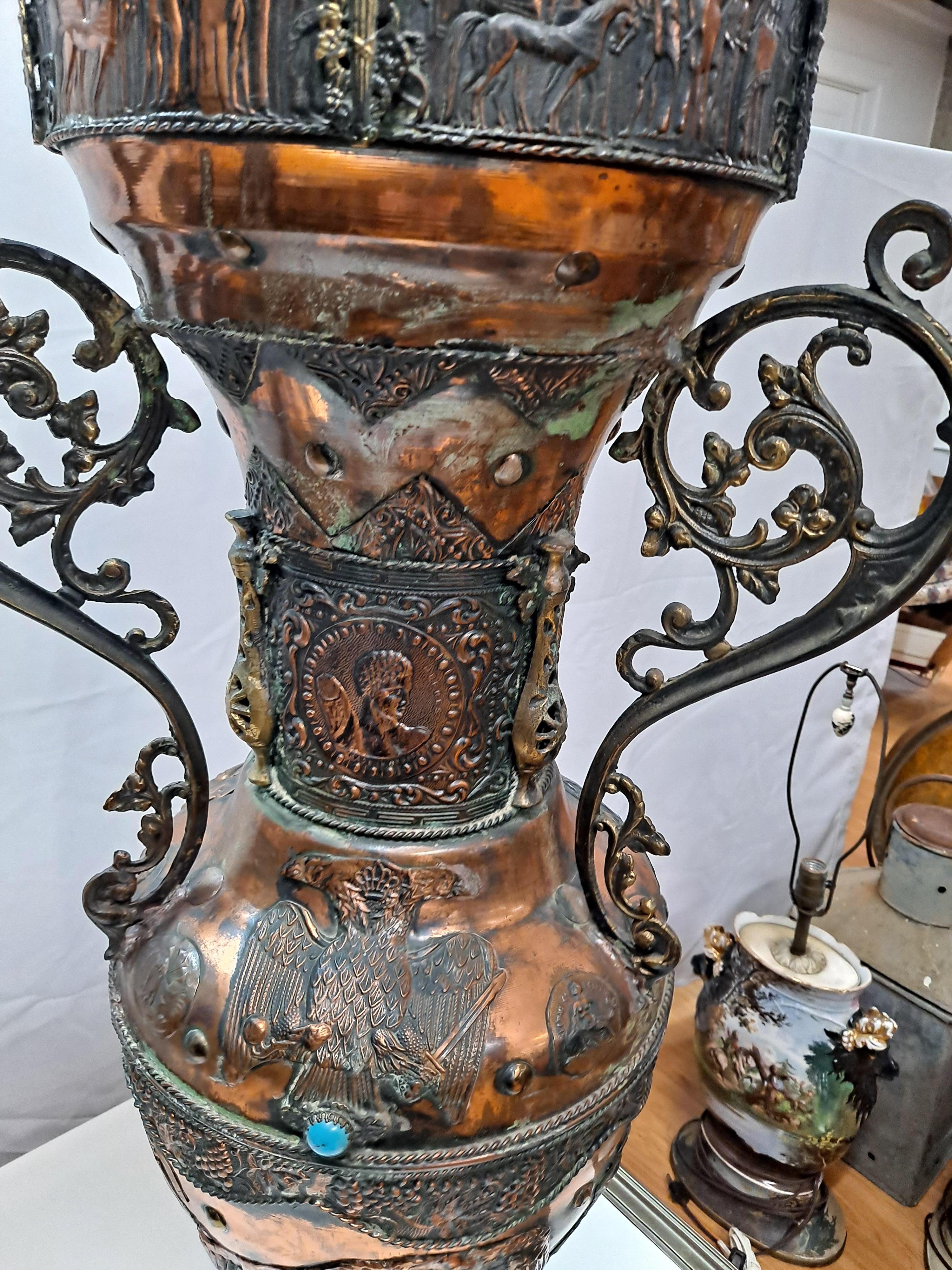 Large Greek Revival Copper Urn For Sale 4