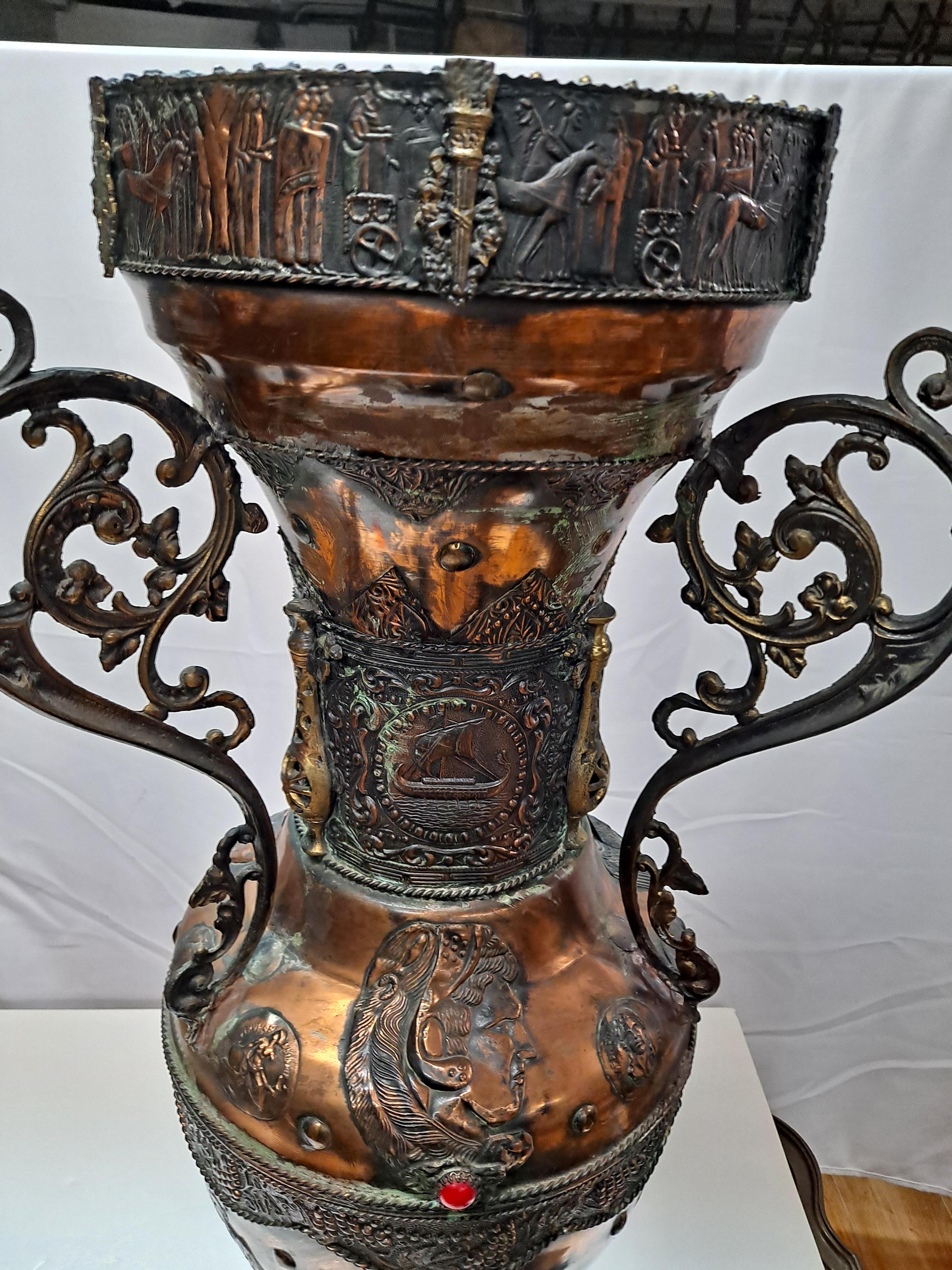 Large Greek Revival Copper Urn For Sale 5