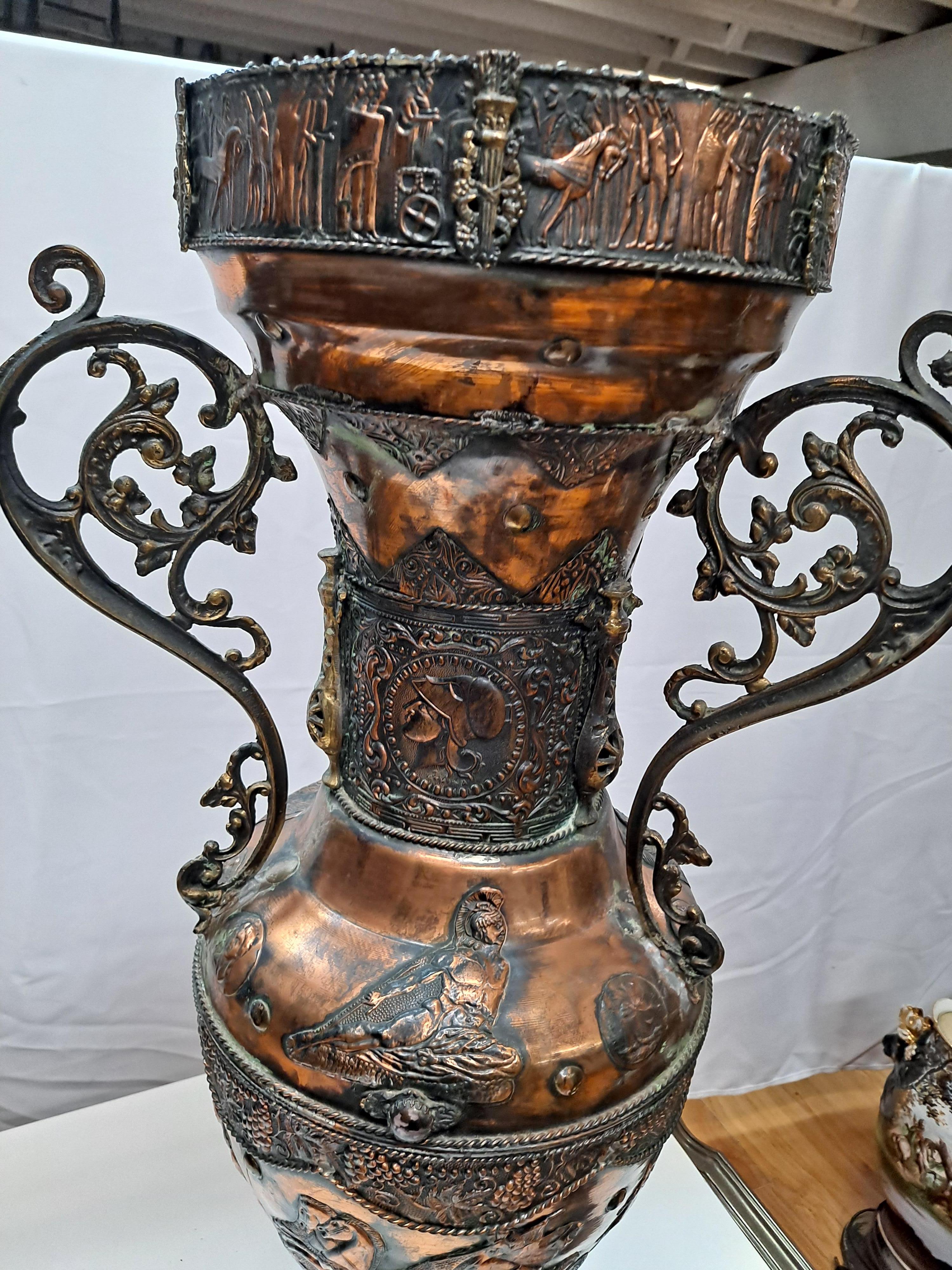Large Greek Revival Copper Urn For Sale 6