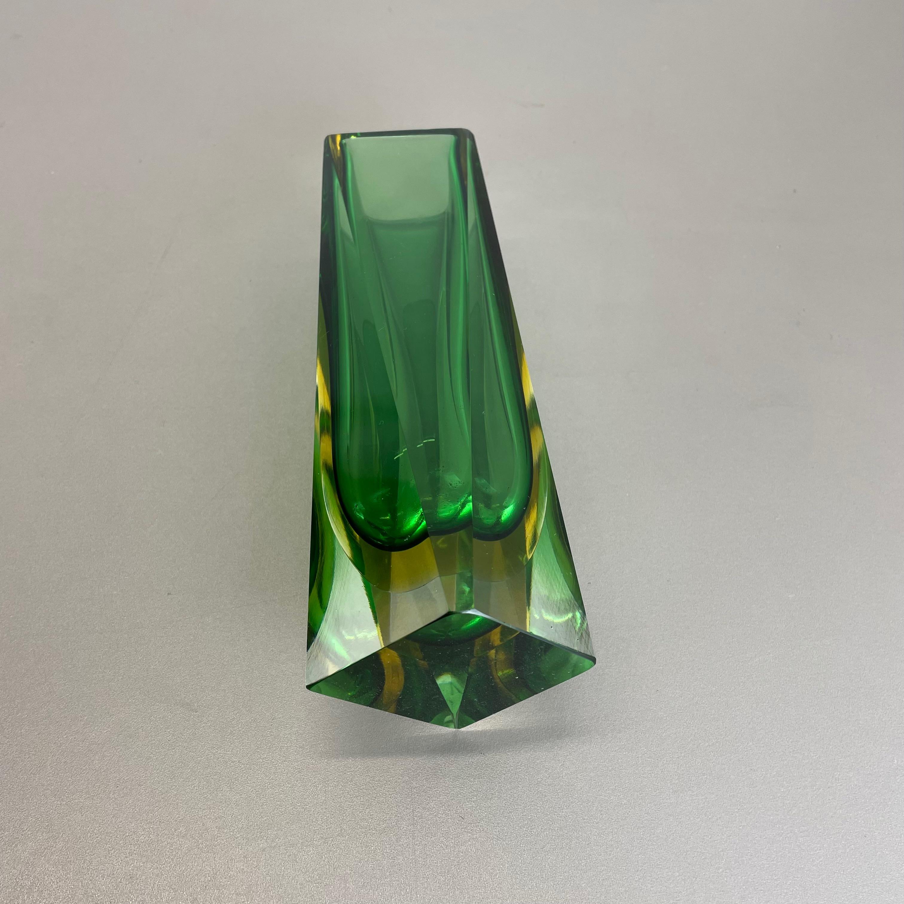 groß Grün 1, 1kg Murano Glass Sommerso Vase Flavio Poli Attr., Italien, 1970 im Angebot 11