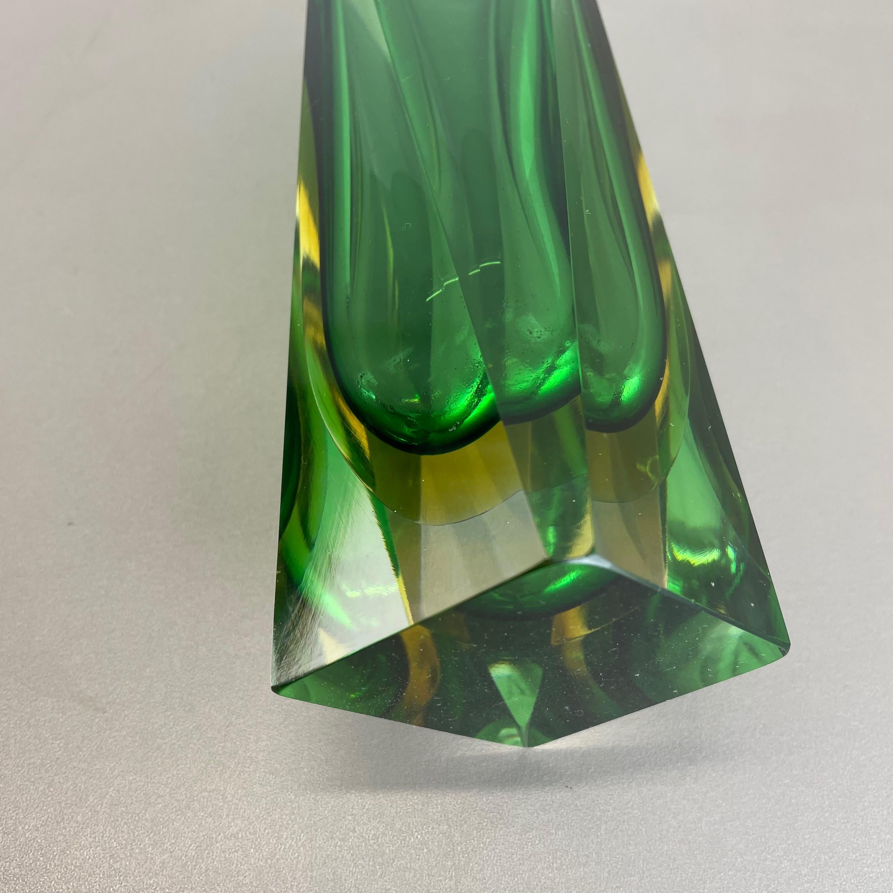 groß Grün 1, 1kg Murano Glass Sommerso Vase Flavio Poli Attr., Italien, 1970 im Angebot 12