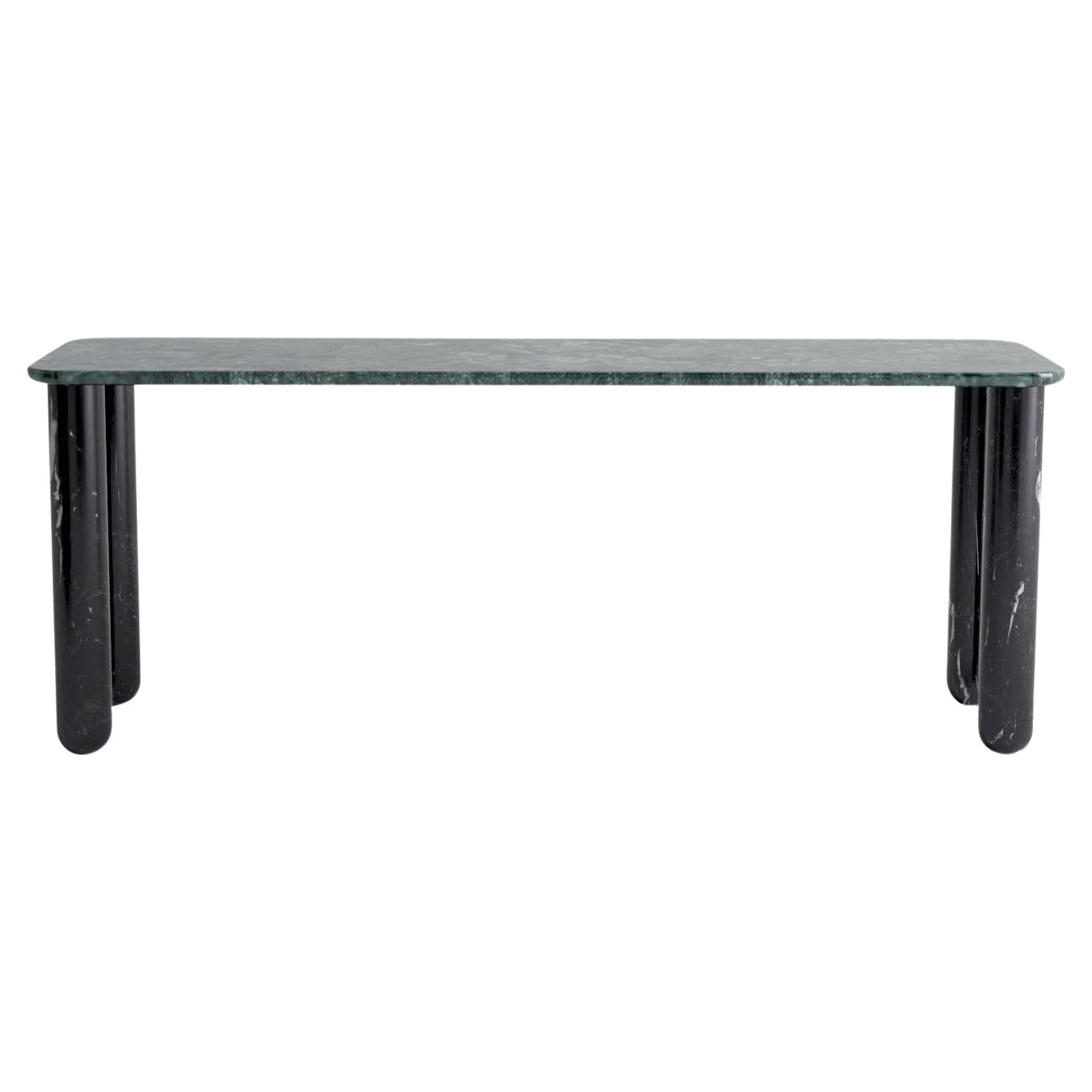 Large Green and Black Marble "Sunday" Dining Table, Jean-Baptiste Souletie For Sale