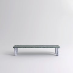 Large Green and White Marble "Sunday" Coffee Table, Jean-Baptiste Souletie