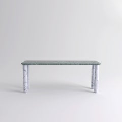 Large Green and White Marble "Sunday" Dining Table, Jean-Baptiste Souletie
