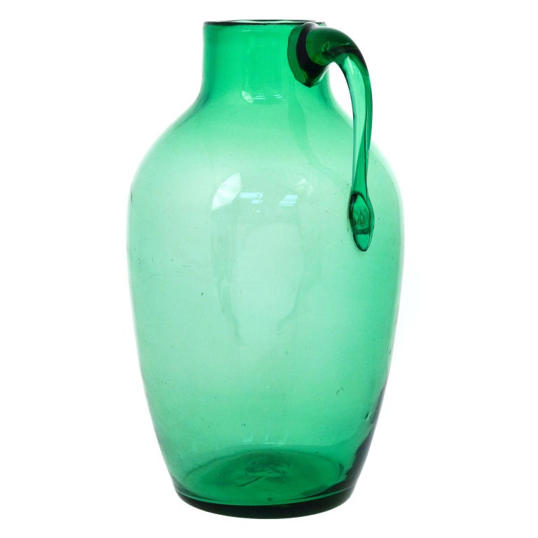 Large Green Blenko Jug Vase 50's For Sale at 1stDibs