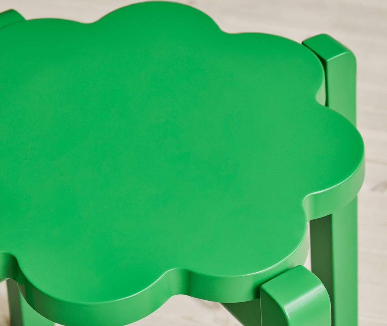 Swedish Large Green Blossom Bar Chair by Storängen Design For Sale
