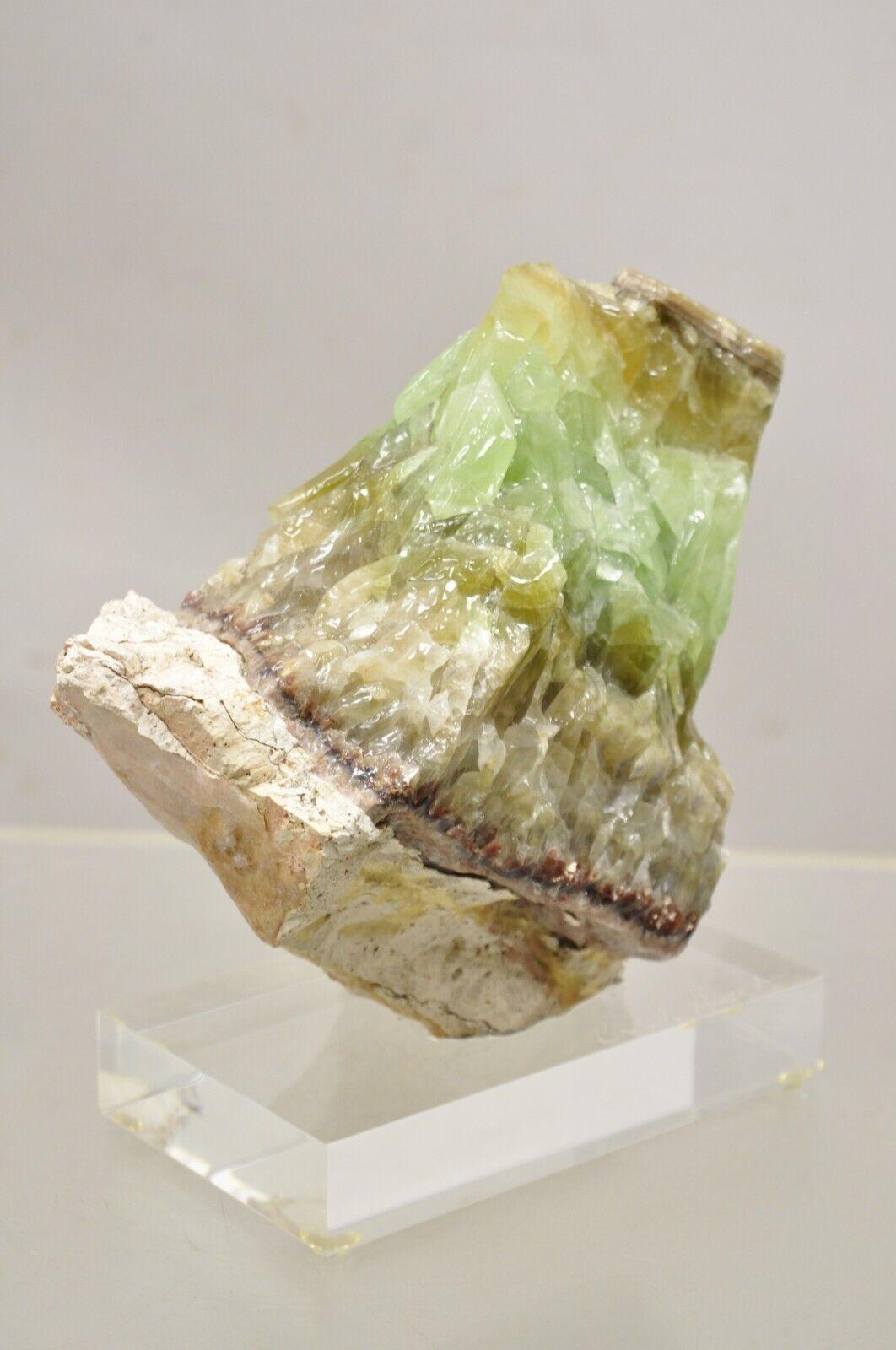 Large Green Calcite Quartz Mineral Geode Specimen Sculpture by Brenda Houston For Sale 4
