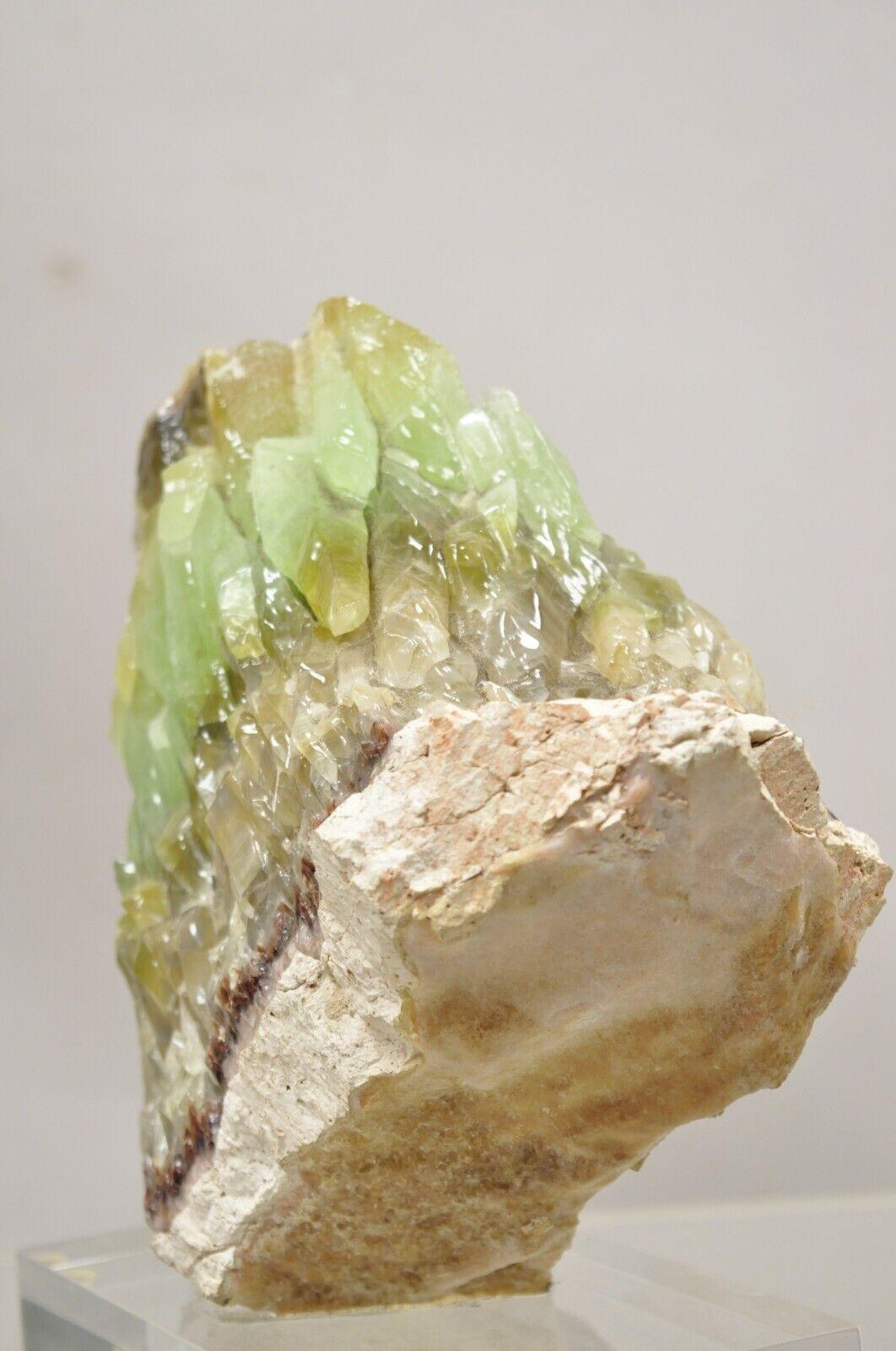 Large Green Calcite Quartz Mineral Geode Specimen Sculpture by Brenda Houston For Sale 2