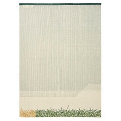 Large Green Calm Backstitch Rug by Gandia Blasco