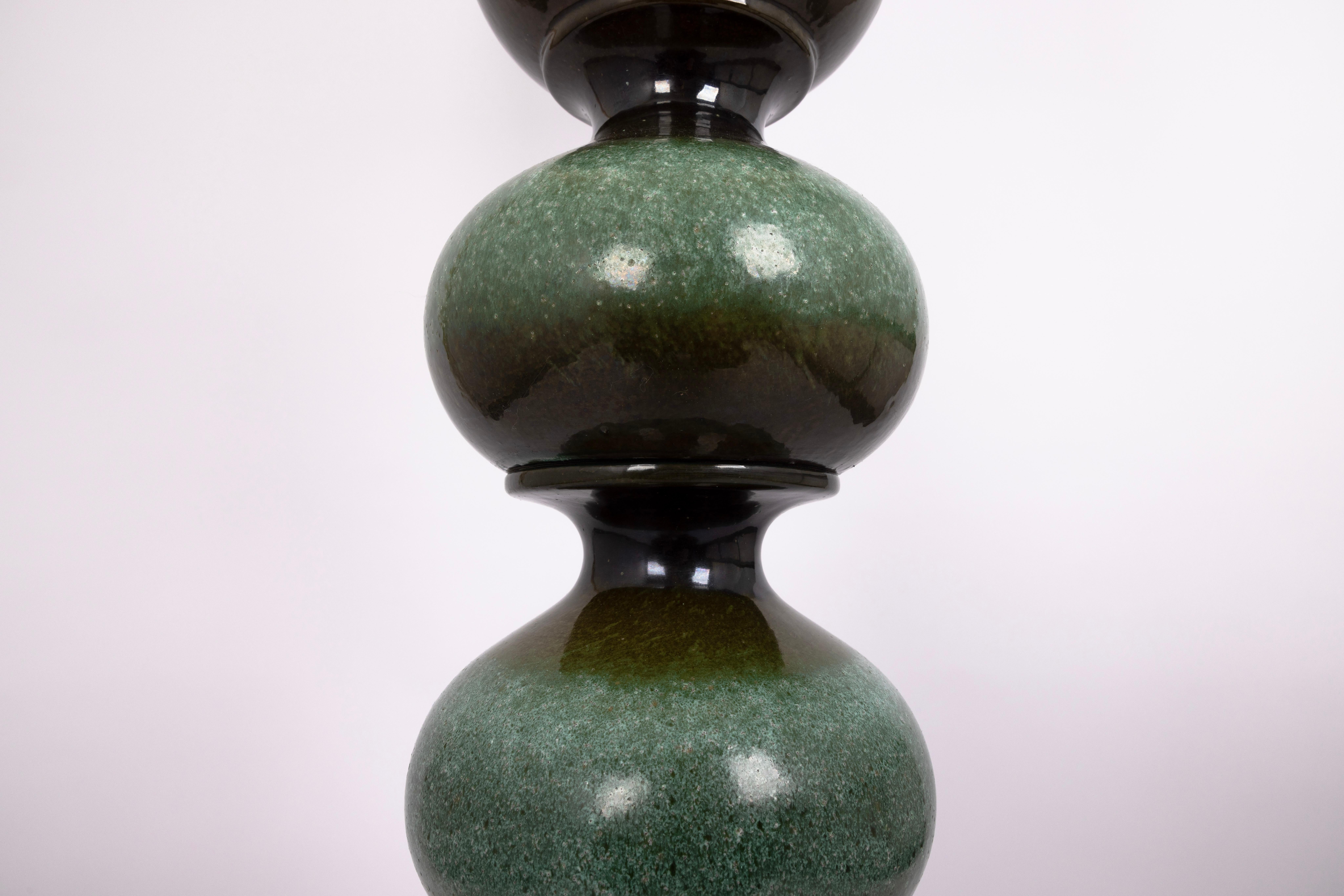 Große Stehlampe aus grüner Keramik, entworfen von Kaiser, Deutschland, 1970er Jahre im Angebot 6