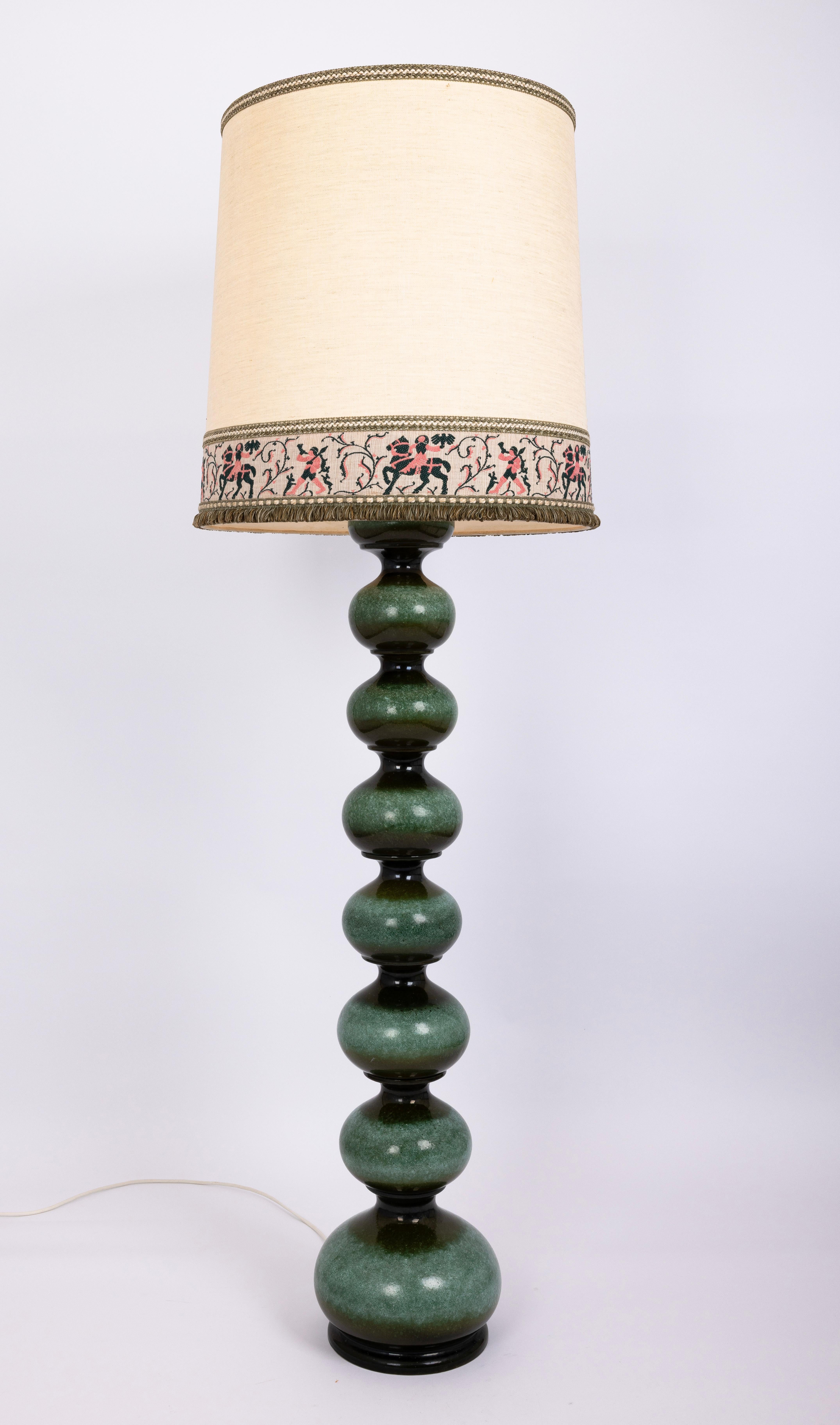 Große Stehlampe aus grüner Keramik, entworfen von Kaiser, Deutschland, 1970er Jahre im Angebot 7