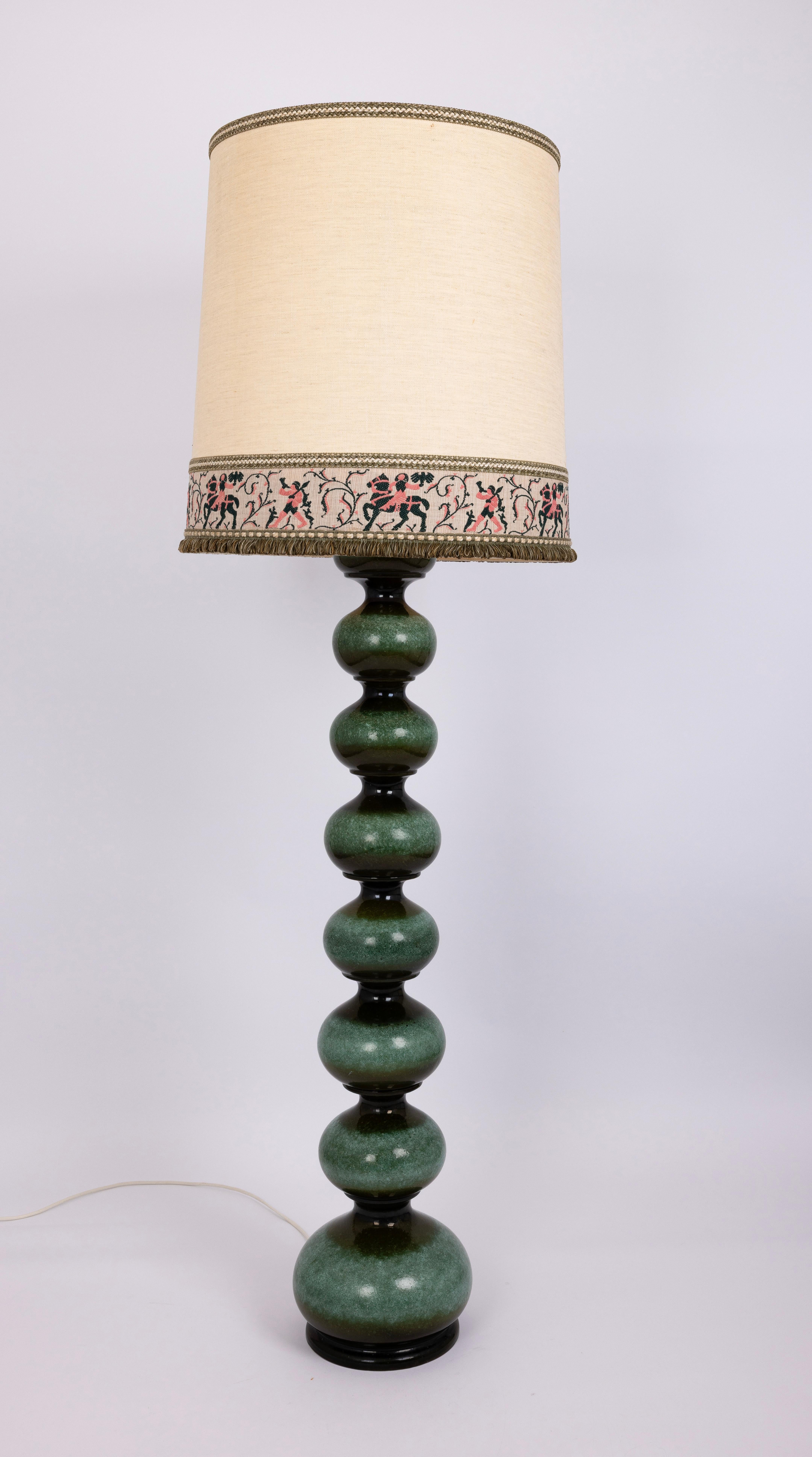 Große Stehlampe aus grüner Keramik, entworfen von Kaiser, Deutschland, 1970er Jahre im Angebot 3