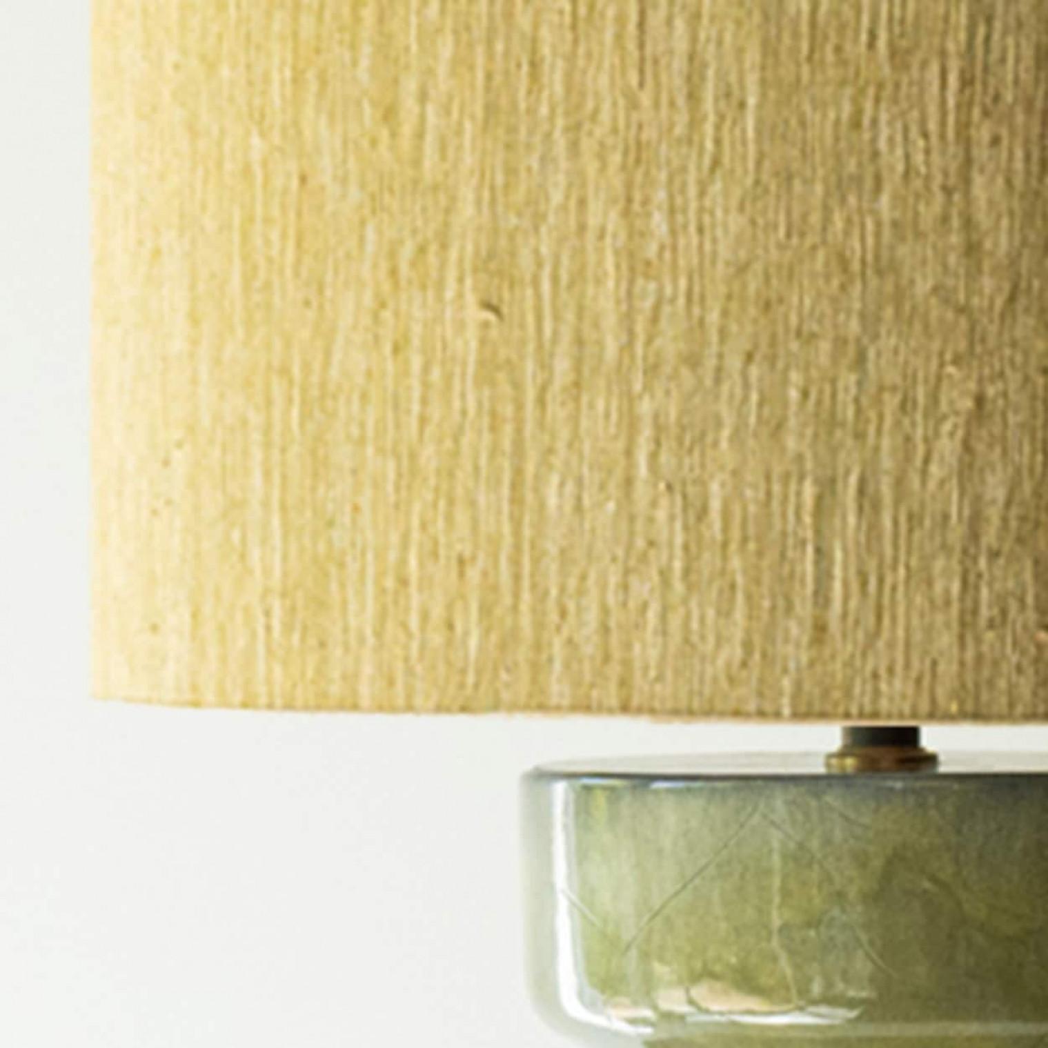 Large Green Ceramic Table Lamp, New Lampshade by R. Houben, 1970 Moderno de mediados de siglo en venta