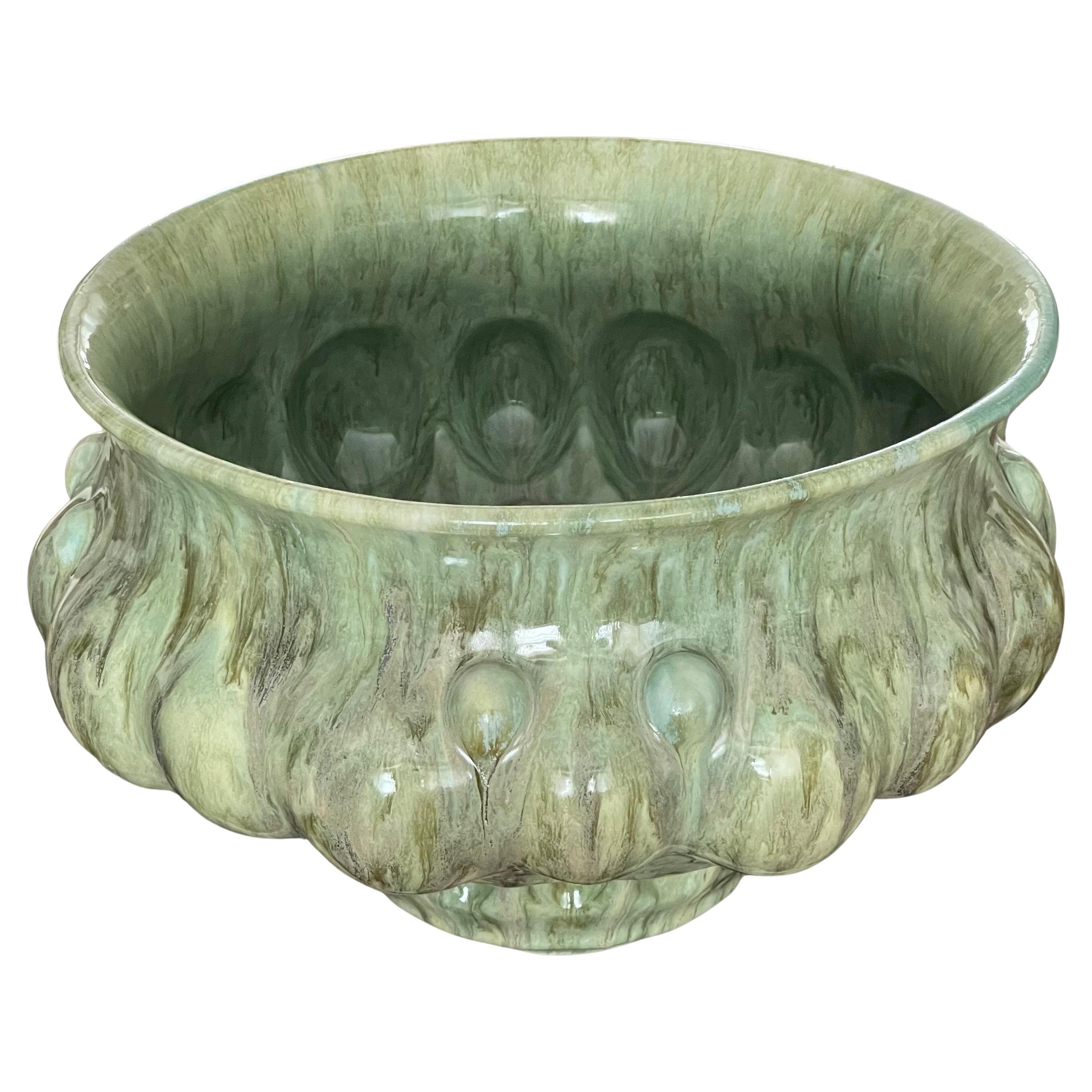 Large Green Ceramic Vessel Italian Contemporary Unique Piece