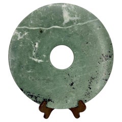 Large Green Chinese Marble Money Stone Statue