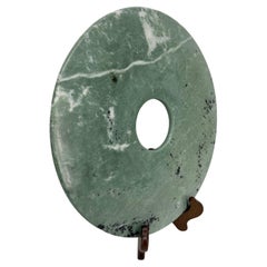 Large Green Chinese Marble Money Stone Statue