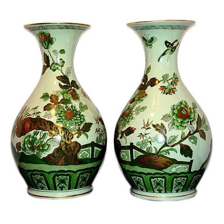Large Green Chinoiserie Vases For Sale at 1stDibs large green vases