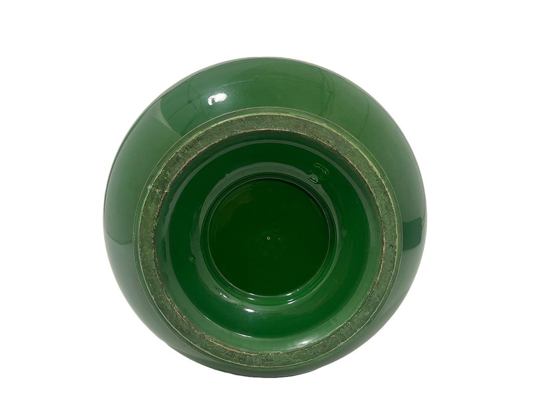 Large green Double-Gourd vase by Jaget and Pinon, France, 1901-1913 In Good Condition For Sale In Delft, NL