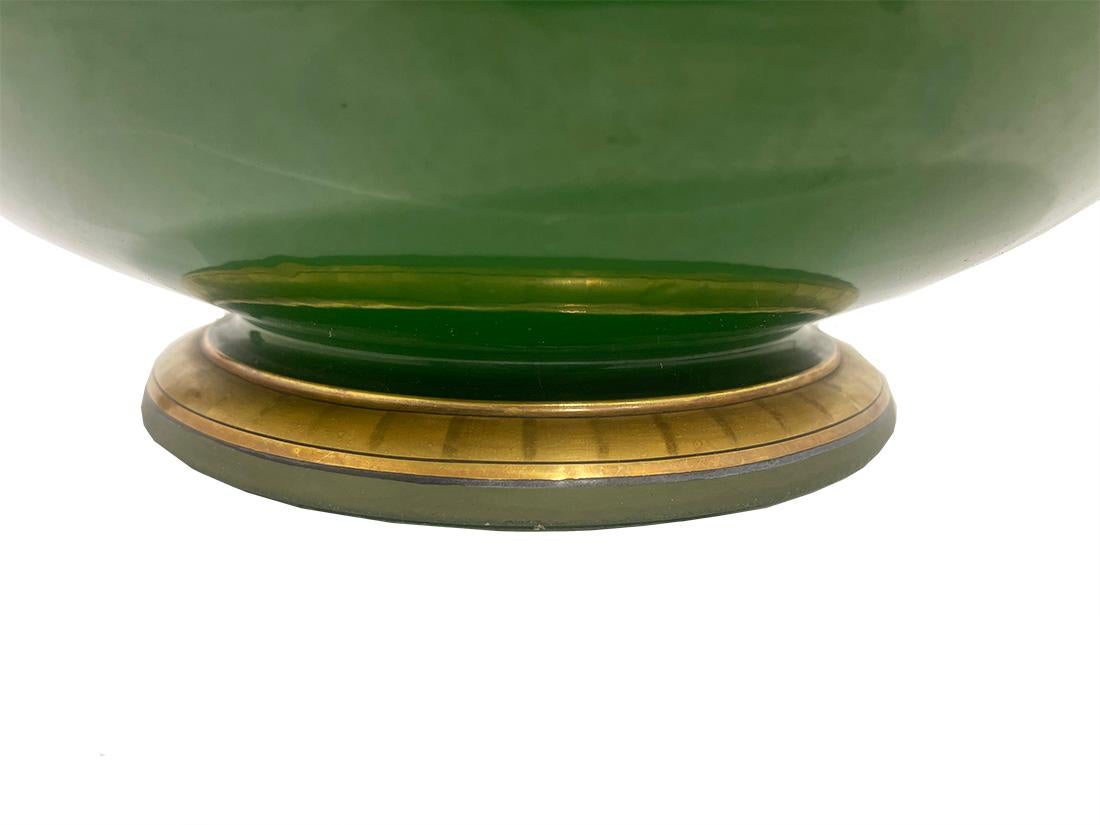 20th Century Large green Double-Gourd vase by Jaget and Pinon, France, 1901-1913 For Sale