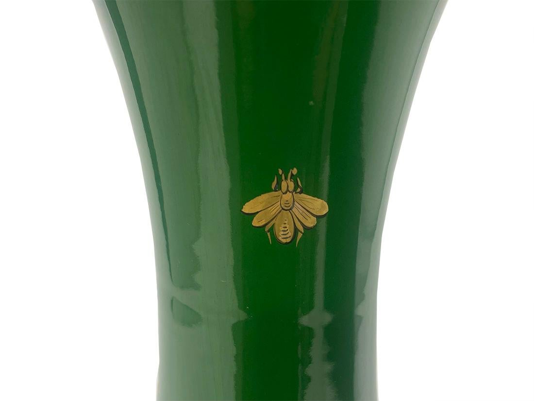 Ceramic Large green Double-Gourd vase by Jaget and Pinon, France, 1901-1913 For Sale