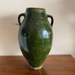 Large Green French Glazed Pot