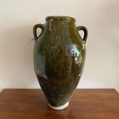 Large Green French Glazed Pot