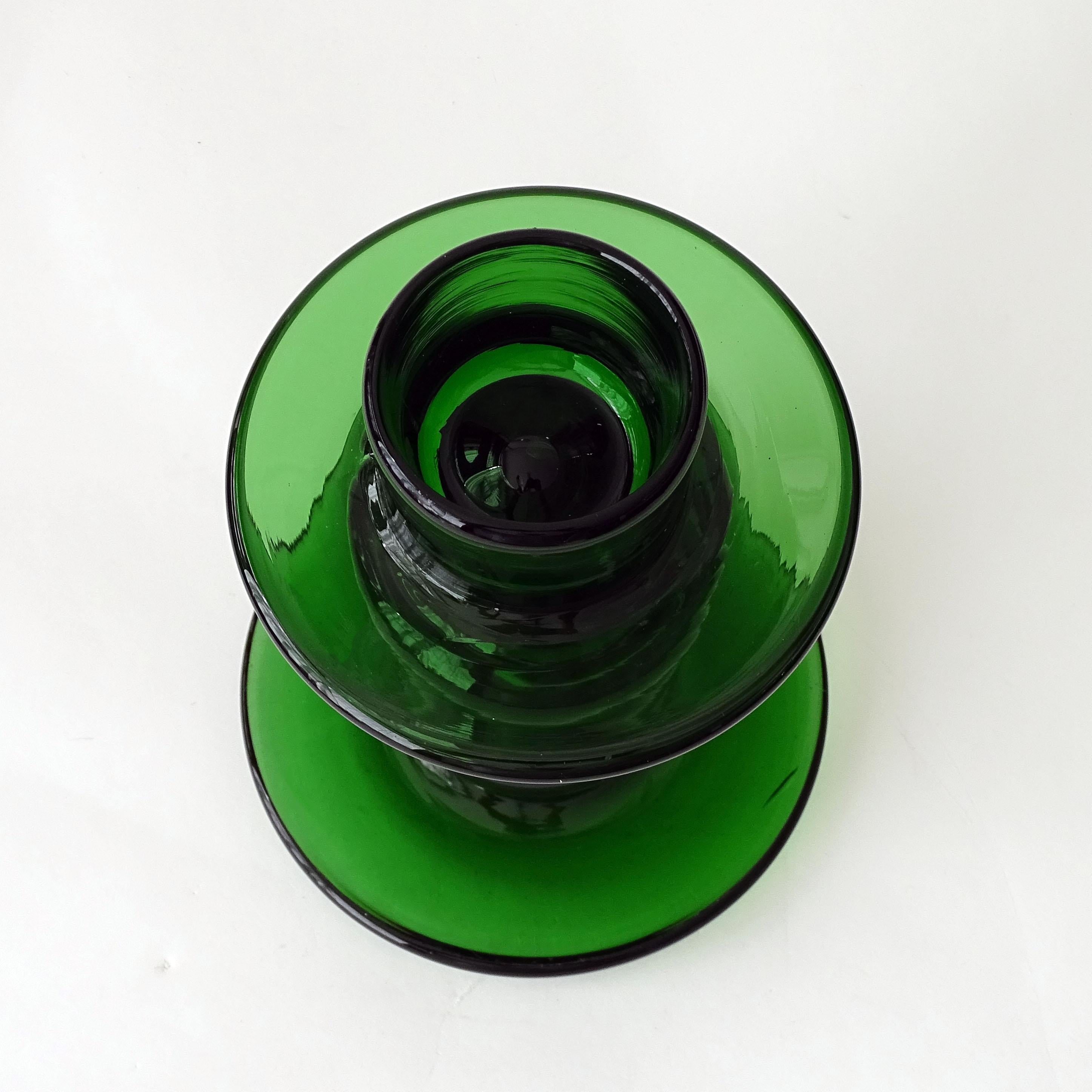 Großer Kerzenständer aus grünem Glas von Vetri Taddei di Empoli, Italien, 1940er Jahre im Zustand „Hervorragend“ im Angebot in Milan, IT