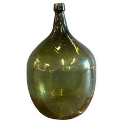 Grande bouteille de demijohn en verre vert