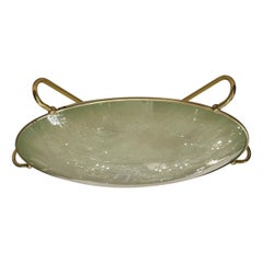 Large Green Glass Flush Mount