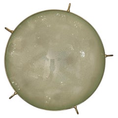 Large Green Glass Flush Mount