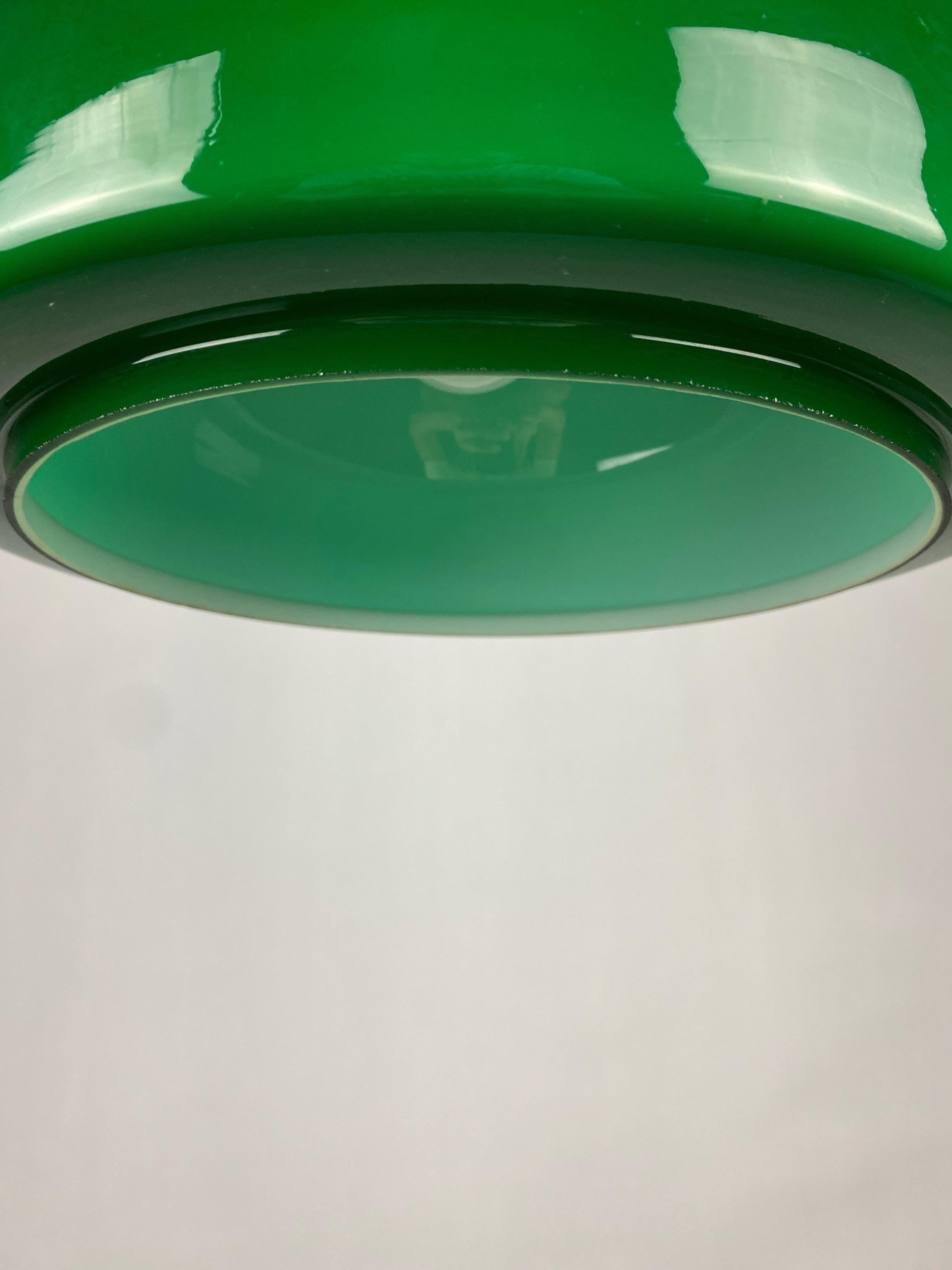 Large Green Glass Pendant Light by Herbert Proft for Glashütte Limburg 1970 For Sale 7