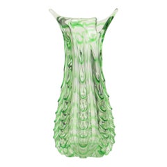 Large Green Glass Vase Murano Dino Martens Style 1960s