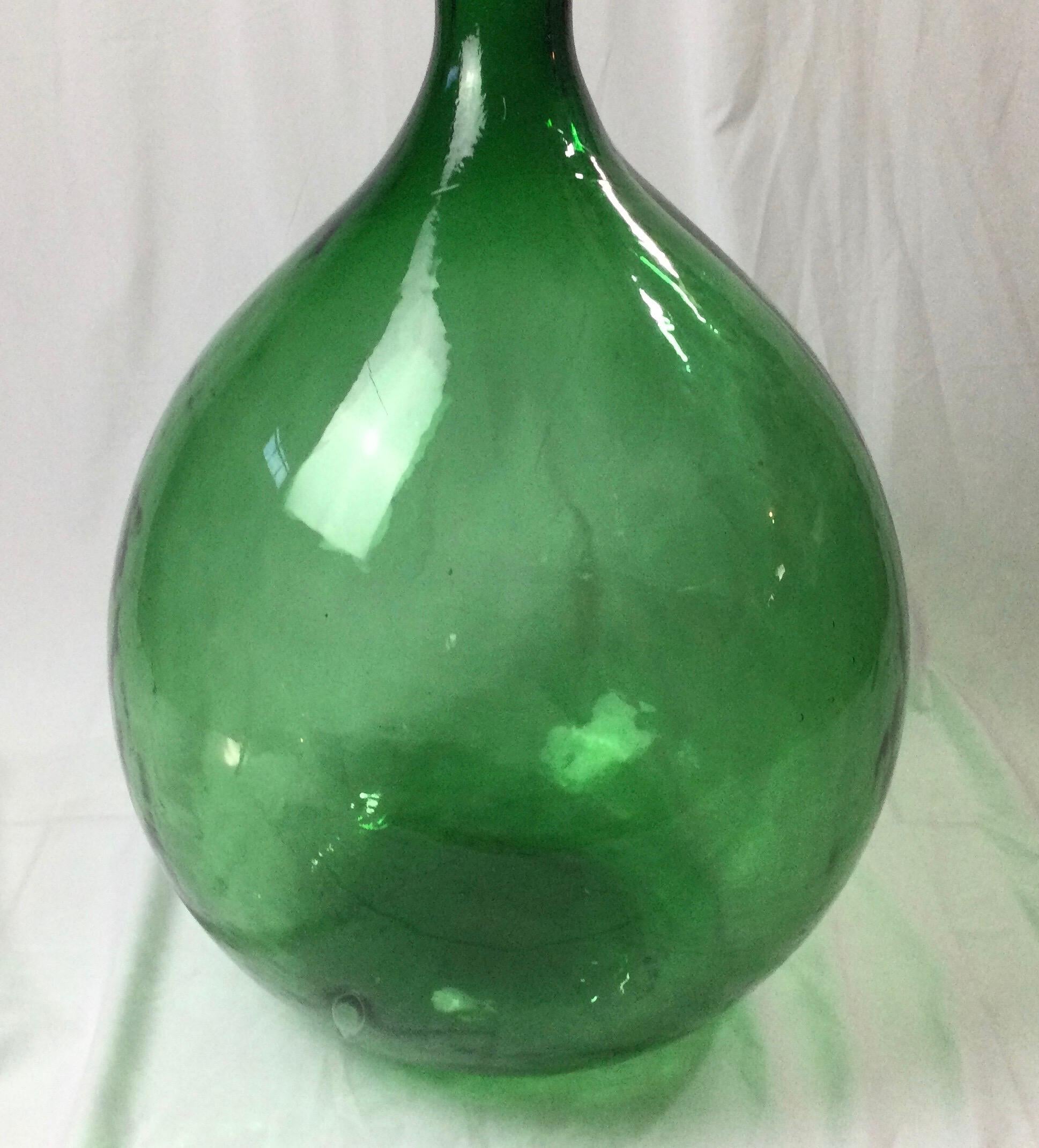 large green glass bottle