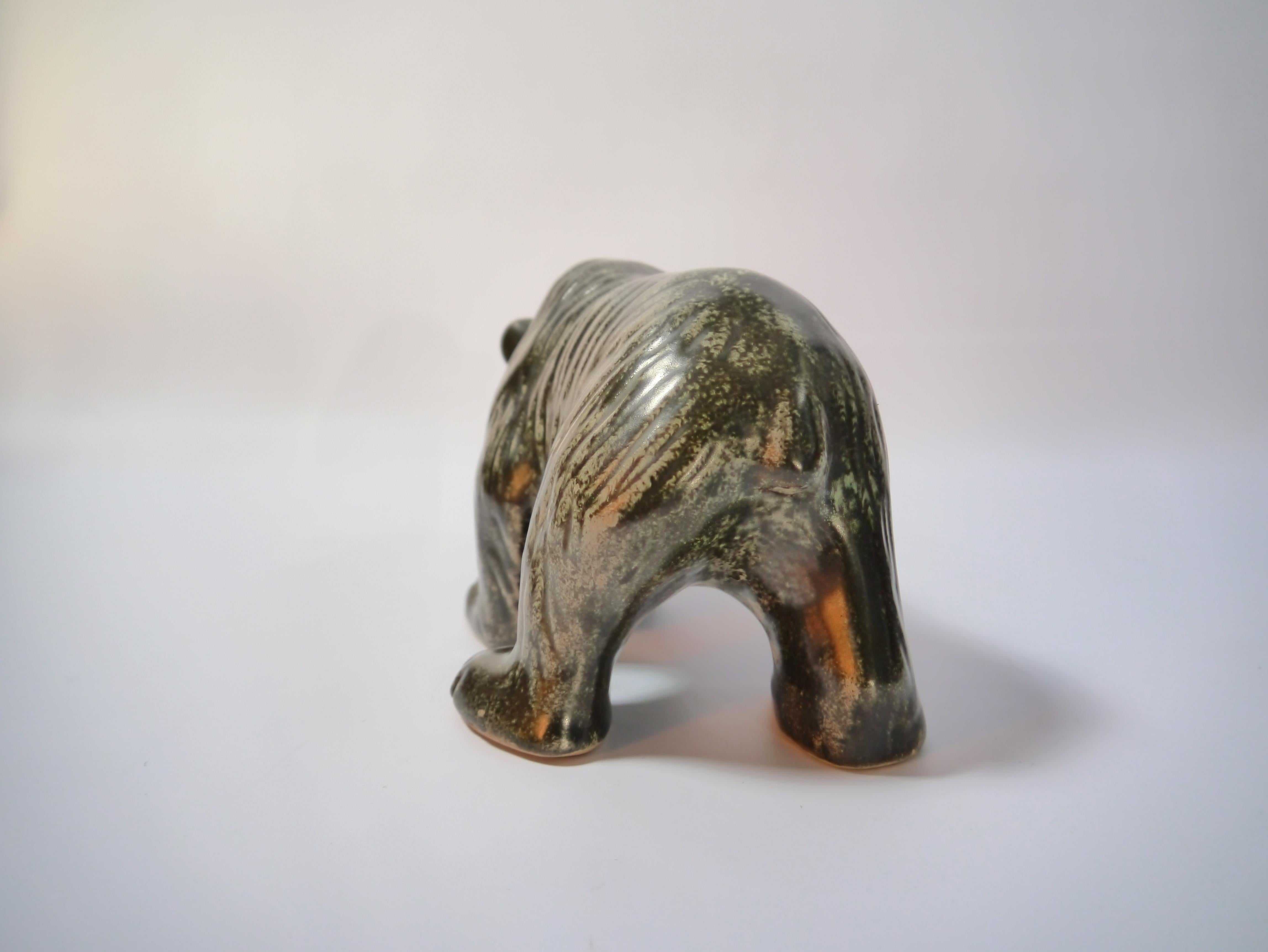 Gran oso de cerámica vidriada verde de Johgus Bornholm, Dinamarca, años 60 en Bueno estado para la venta en Barcelona, ES