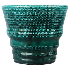 Large green glazed ceramic horn vase by Accolay - 1960 - French ceramics