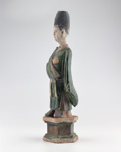Large Green Glazed Court Figures, Ming Dynasty