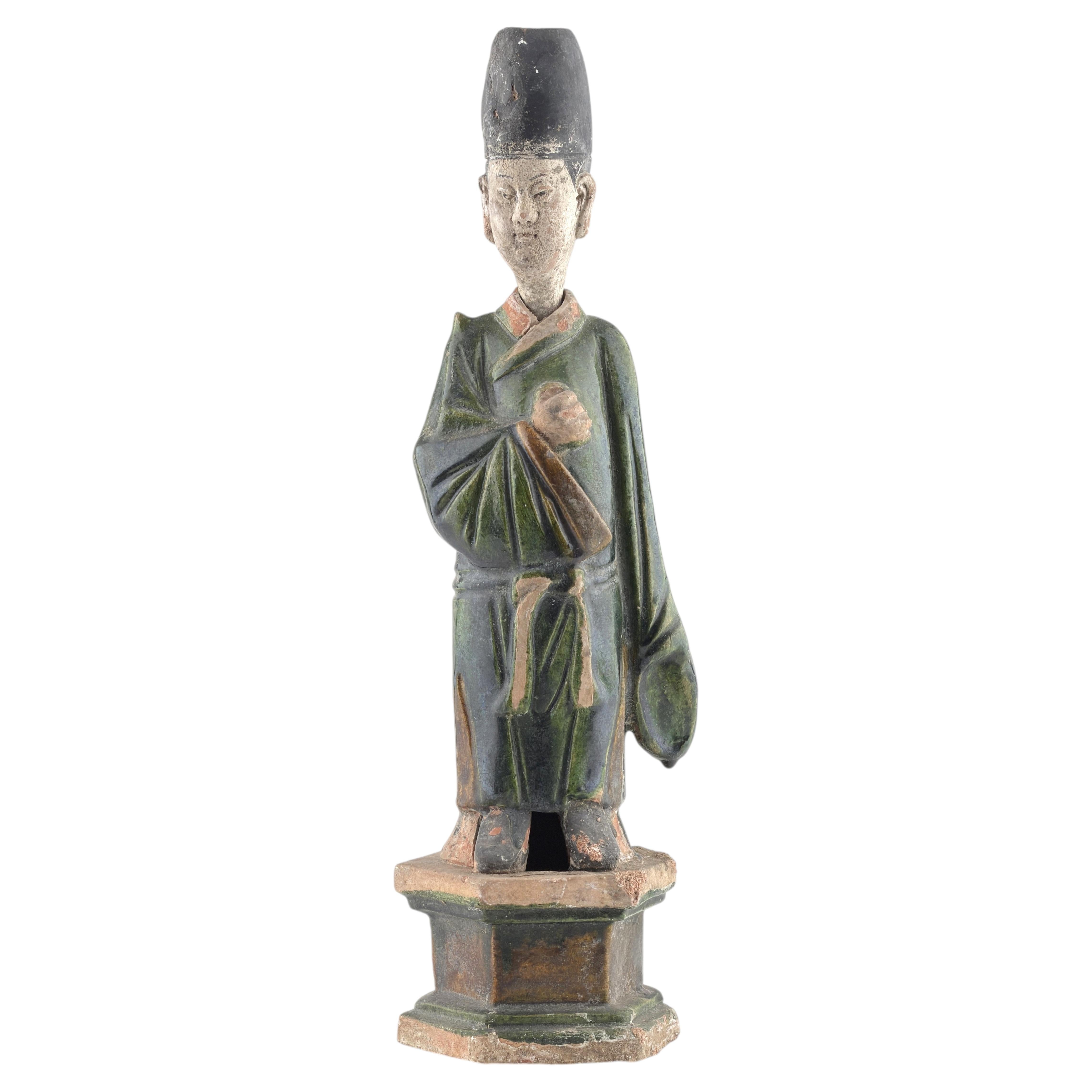 Large Green Glazed Court Figures, Ming Dynasty