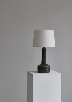 Large Green Blue Glazed Stoneware Table Lamp, Palshus, Denmark, 1960s