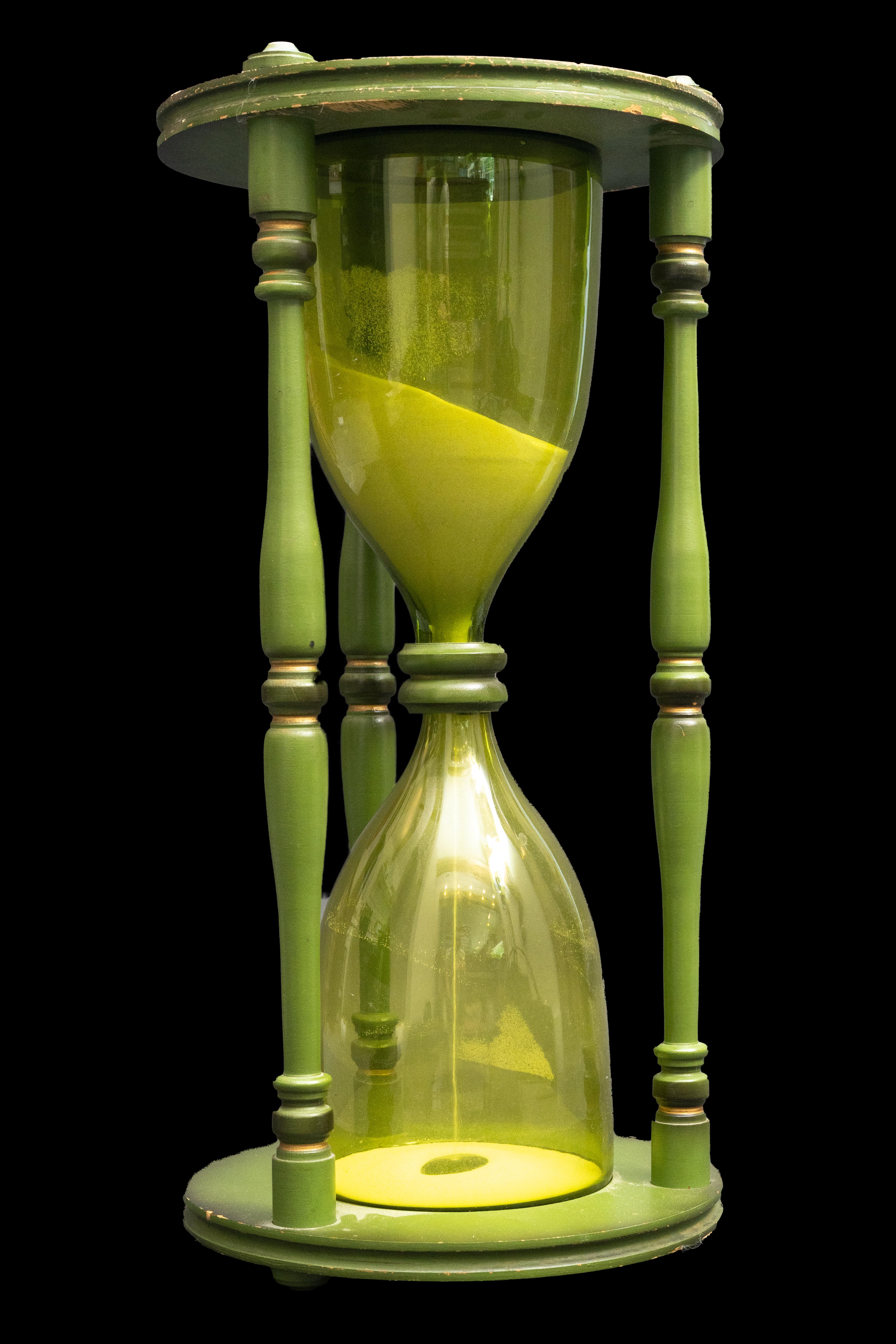 ExtraLarge Mid-Century modern green hourglass

Measures 11.5
