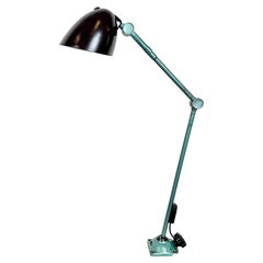 Large Green Industrial Workshop Table Lamp, 1960s