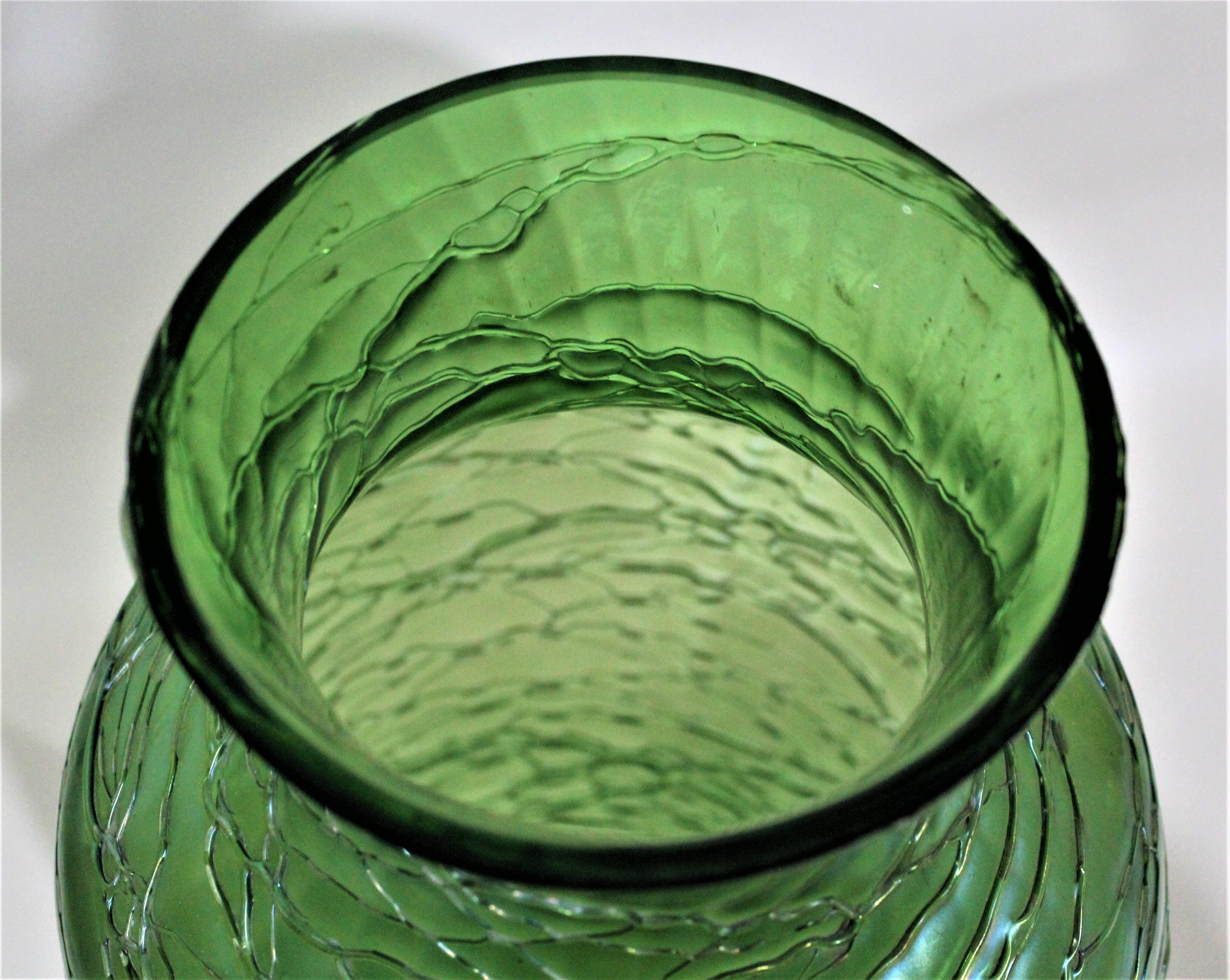 large green glass vase