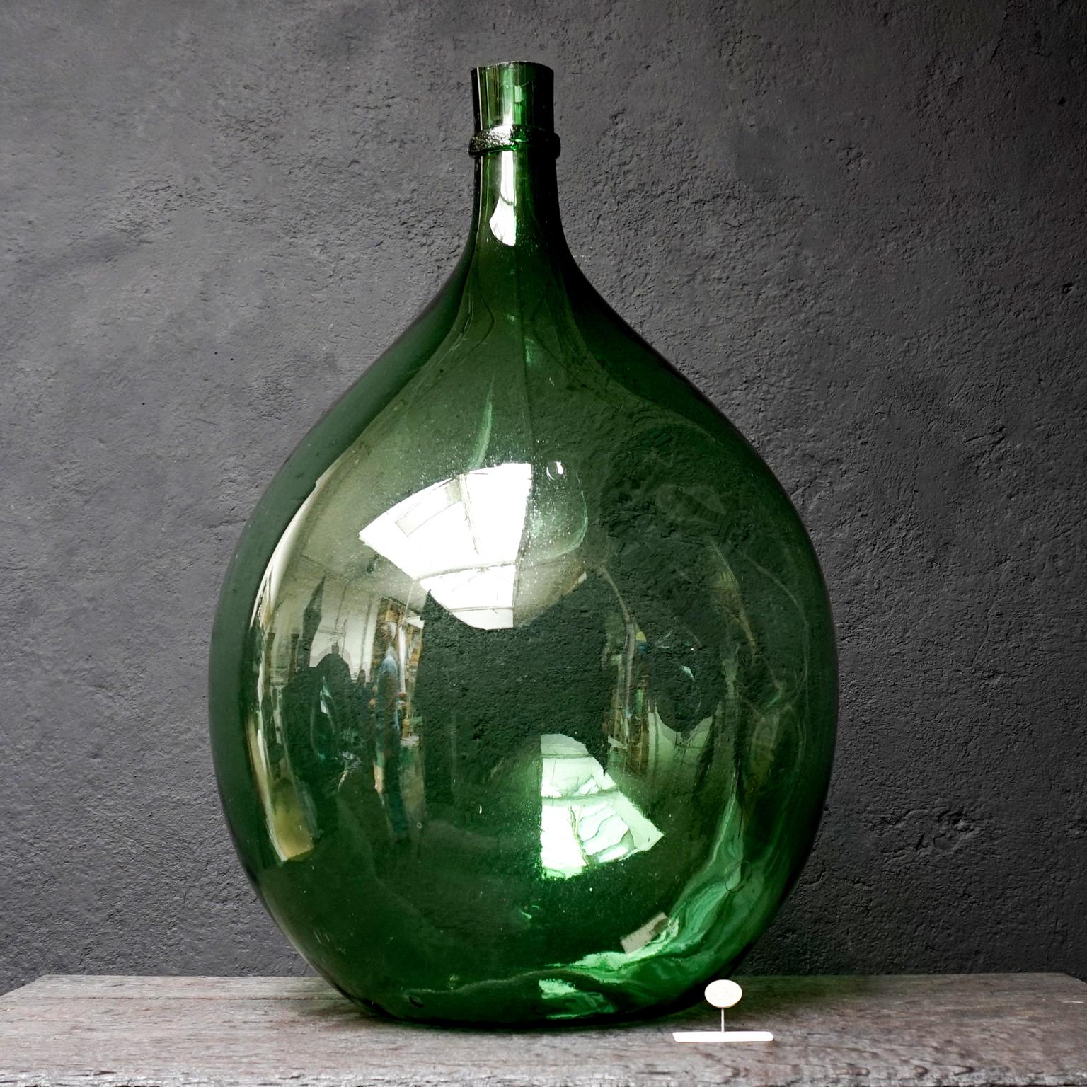 big green glass bottle