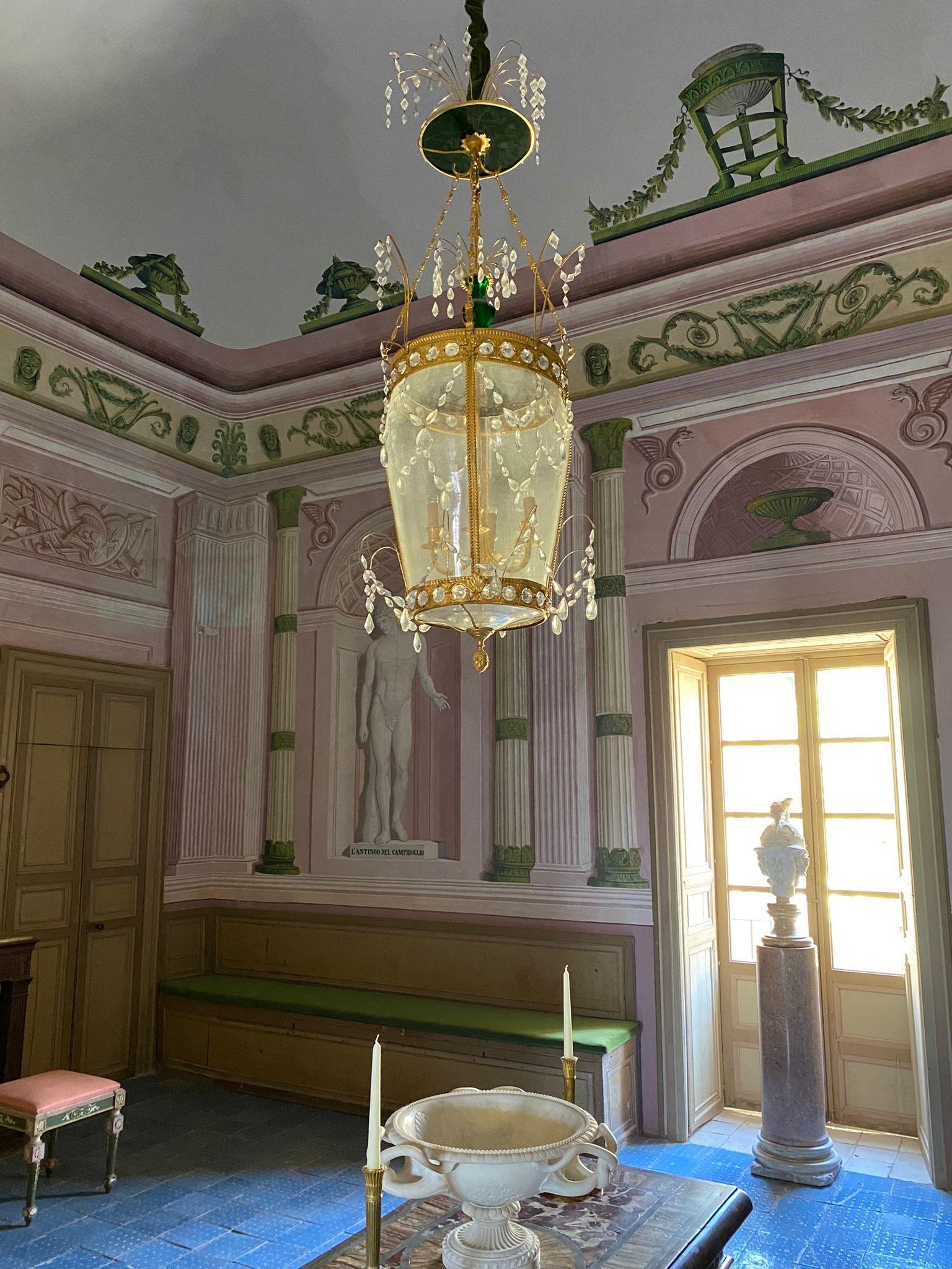 Baltic Large Green Lantern, replica from Pavlovsk Palace’s main room  For Sale
