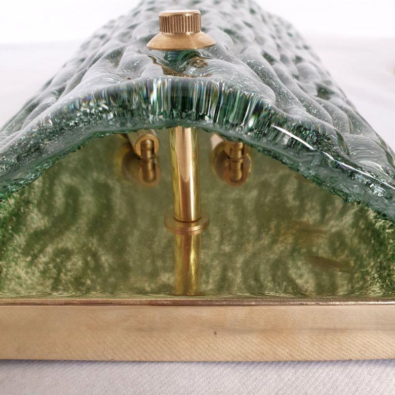 Green Murano and brass sconces, Italy - a pair For Sale 5